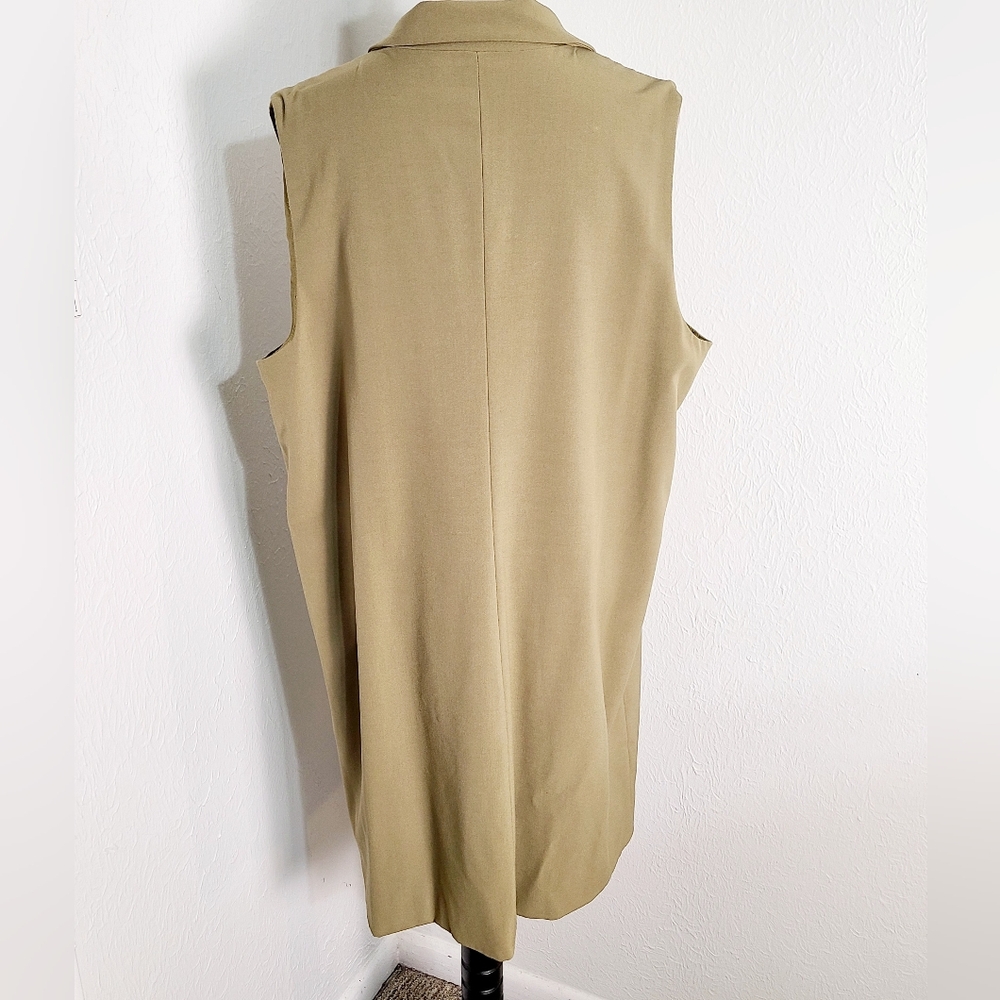 Prologue Beige/Tan Long Sleeveless Vest Jacket, Size XXL - Picture 10 of 12
